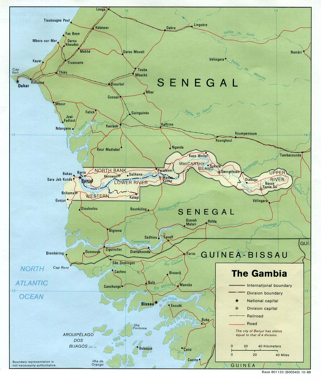 gambia physical map